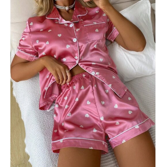 SHEIN Other - Valentines Day Pink Heart Pajama Set